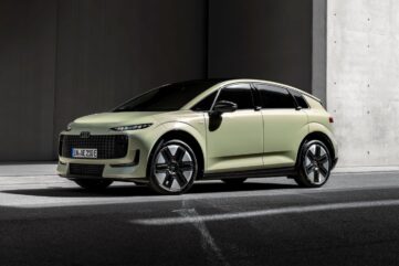 Audi A2 e-tron 2026 vue trois quarts avant, teinte Pistachio green