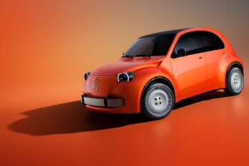 Citroën 2 CV Concept 2026 vue trois quarts avant, carrosserie Rouge Infra Red
