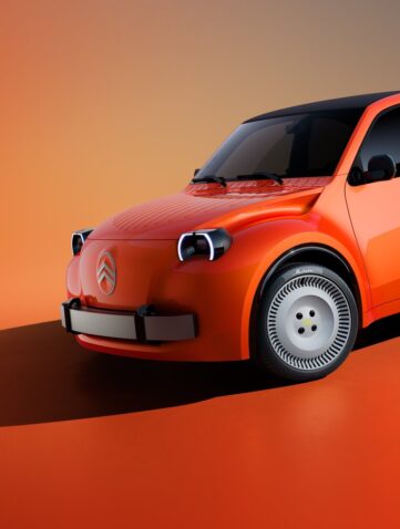 Citroën 2 CV Concept 2026 vue trois quarts avant, carrosserie Rouge Infra Red